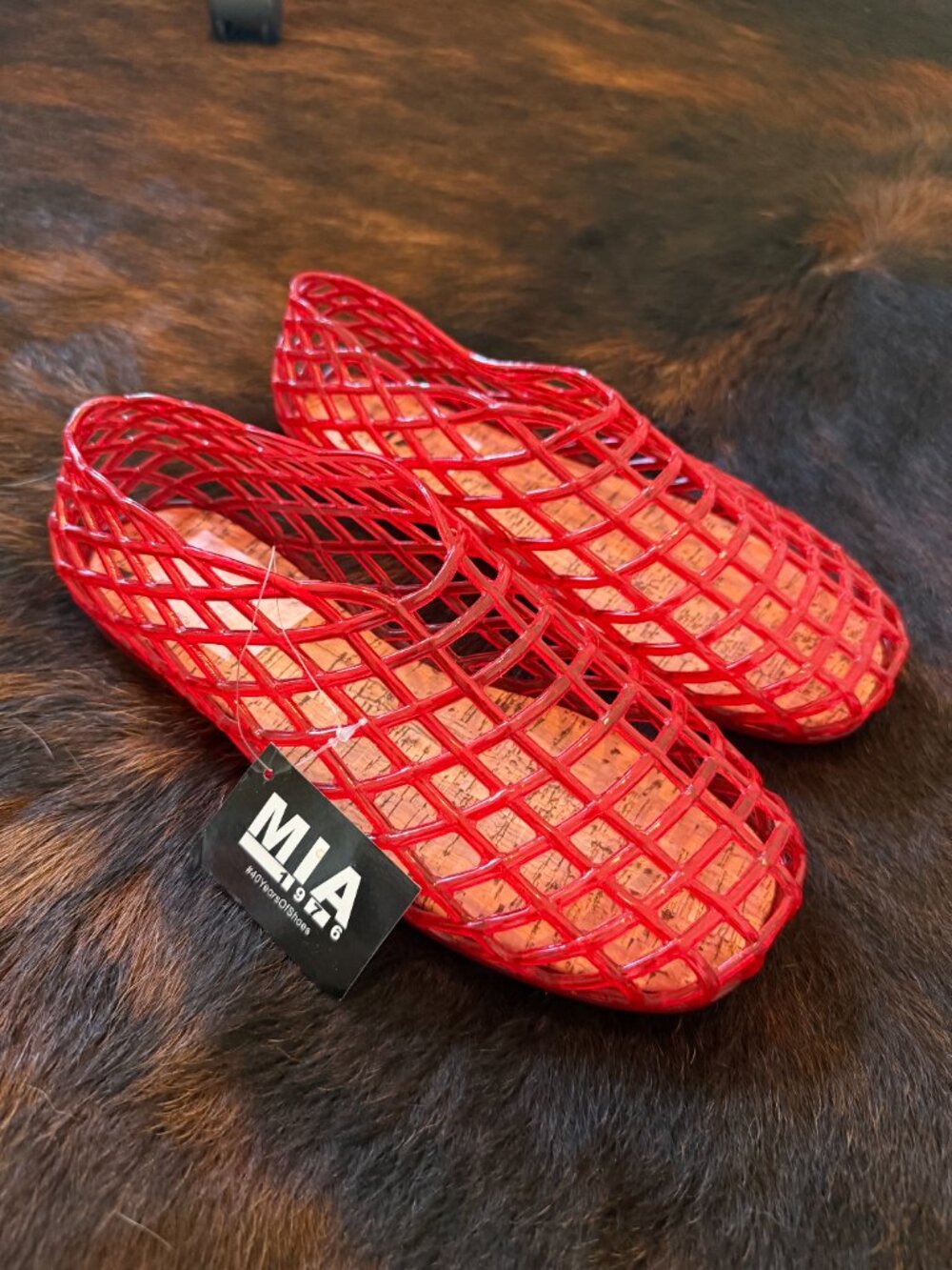 Red jelly sandals